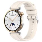 For Huawei Watch GT4 46mm Official Steps Style Silver Buckle Silicone Watch Band(Starlight Color)