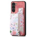 For Samsung Galaxy S24+ 5G Retro Painted Zipper Wallet Back Phone Case(Pink)