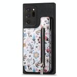 For Samsung Galaxy Note20 Retro Painted Zipper Wallet Back Phone Case(Black)