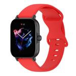 For Amazfit Active L Butterfly 8-shaped Buckle Silicone Watch Band(Red)