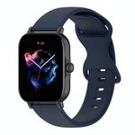 For Amazfit Active L Butterfly 8-shaped Buckle Silicone Watch Band(Navy Blue)