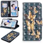 3D Colored Drawing Pattern Horizontal Flip Leather Case for  Huawei Nova 3i & P Smart Plus, with Holder & Card Slots & Wallet(Black Background Butterfly)