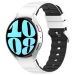 For Samsung Galaxy Watch 6 Classic Two Color Horizontal Silicone Watch Band(White Black)
