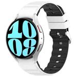For Samsung Galaxy Watch 6 Two Color Horizontal Silicone Watch Band(White Black)