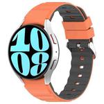 For Samsung Galaxy Watch 5 Two Color Horizontal Silicone Watch Band(Orange Grey)