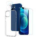 For iPhone 12 mini NORTHJO 3 in 1 TPU Phone Case with Screen Film and Lens Film(Clear)