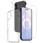 For iPhone 16 NORTHJO 3 in 1 TPU Phone Case with Screen Film and Lens Film(Clear)