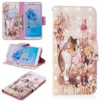 3D Colored Drawing Pattern Horizontal Flip Leather Case for  Huawei Honor 7A&Y6, with Holder & Card Slots & Wallet(Cat)