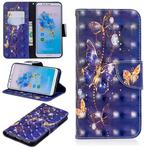 3D Colored Drawing Pattern Horizontal Flip Leather Case for  Huawei Honor 7A&Y6, with Holder & Card Slots & Wallet(Purple Butterfly)