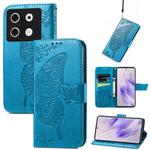 For Infinix Zero 30 4G Butterfly Love Flower Embossed Leather Phone Case(Blue)