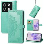 For Infinix Zero 30 4G Mandala Flower Embossed Leather Phone Case(Green)