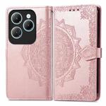 For Infinix Hot 40 4G Mandala Flower Embossed Leather Phone Case(Rose Gold)