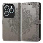 For Infinix Hot 40 4G Mandala Flower Embossed Leather Phone Case(Grey)