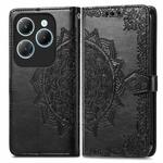For Infinix Hot 40 4G Mandala Flower Embossed Leather Phone Case(Black)