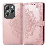 For Infinix Hot 40 Pro 4G Mandala Flower Embossed Leather Phone Case(Rose Gold)