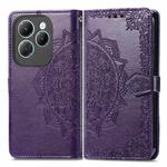 For Infinix Hot 40 Pro 4G Mandala Flower Embossed Leather Phone Case(Purple)