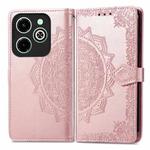 For Infinix Hot 40i Mandala Flower Embossed Leather Phone Case(Rose Gold)