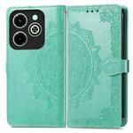 For Infinix Hot 40i Mandala Flower Embossed Leather Phone Case(Green)