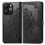 For Infinix Smart 8 Mandala Flower Embossed Leather Phone Case(Black)