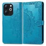 For Infinix Smart 8 Mandala Flower Embossed Leather Phone Case(Blue)