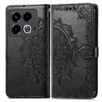 For Infinix Note 40 Mandala Flower Embossed Leather Phone Case(Black)