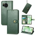 For Sharp Aquos Sense8  Retro Solid Color Buckle Leather Phone Case(Green)