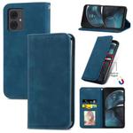 For Motorola Moto G14 Retro Skin Feel Magnetic Flip Leather Phone Case(Blue)