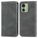 For Motorola Moto  Edge 40 Retro Skin Feel Magnetic Flip Leather Phone Case(Grey)