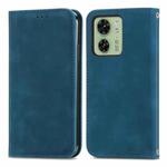 For Motorola Moto  Edge 40 Retro Skin Feel Magnetic Flip Leather Phone Case(Blue)