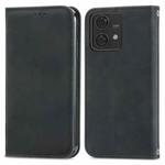 For Motorola Moto Edge 40 Neo Retro Skin Feel Magnetic Flip Leather Phone Case(Black)