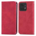 For Motorola Moto Edge 40 Neo Retro Skin Feel Magnetic Flip Leather Phone Case(Red)