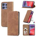 For Motorola Moto Edge 50 Pro Retro Skin Feel Magnetic Flip Leather Phone Case(Brown)