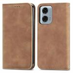 For Motorola Moto G24 Power Retro Skin Feel Magnetic Flip Leather Phone Case(Brown)