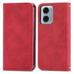 For Motorola Moto G24 Power Retro Skin Feel Magnetic Flip Leather Phone Case(Red)