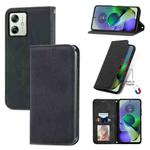 For Motorola Moto G54 5G Retro Skin Feel Magnetic Flip Leather Phone Case(Black)