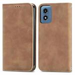 For Motorola Moto G Play 2024 Retro Skin Feel Magnetic Flip Leather Phone Case(Brown)