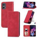 For Motorola Moto G Stylus 5G 2024 Retro Skin Feel Magnetic Flip Leather Phone Case(Red)