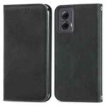 For Motorola Moto G Power 5G 2024 Retro Skin Feel Magnetic Flip Leather Phone Case(Black)