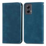 For Motorola Moto G Power 5G 2024 Retro Skin Feel Magnetic Flip Leather Phone Case(Blue)
