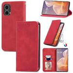 For Motorola Moto G85 Retro Skin Feel Magnetic Flip Leather Phone Case(Red)