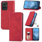 For Motorola Moto G55 Retro Skin Feel Magnetic Flip Leather Phone Case(Red)