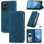 For Motorola Moto G55 Retro Skin Feel Magnetic Flip Leather Phone Case(Blue)