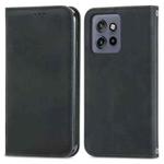 For Motorola Edge 50 Neo Retro Skin Feel Magnetic Flip Leather Phone Case(Black)