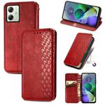For Motorola Moto G54 5G Cubic Grid Pressed Magnetic Leather Phone Case(Red)