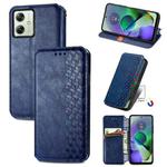 For Motorola Moto G54 5G Cubic Grid Pressed Magnetic Leather Phone Case(Blue)