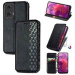 For Motorola  Moto G24 Cubic Grid Pressed Magnetic Leather Phone Case(Black)