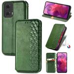 For Motorola  Moto G24 Cubic Grid Pressed Magnetic Leather Phone Case(Green)