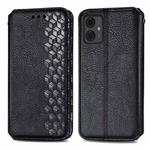 For Motorola Moto G14 Cubic Grid Pressed Magnetic Leather Phone Case(Black)