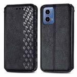 For Motorola Moto G34 5G Cubic Grid Pressed Magnetic Leather Phone Case(Black)