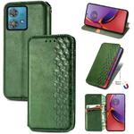 For Motorola Moto G84 5G Cubic Grid Pressed Magnetic Leather Phone Case(Green)